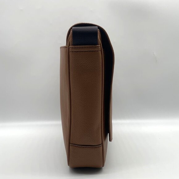 Michael Kors Medium Brown Crossgrain Leather Harrison Messenger Bag - Picture 4 of 11